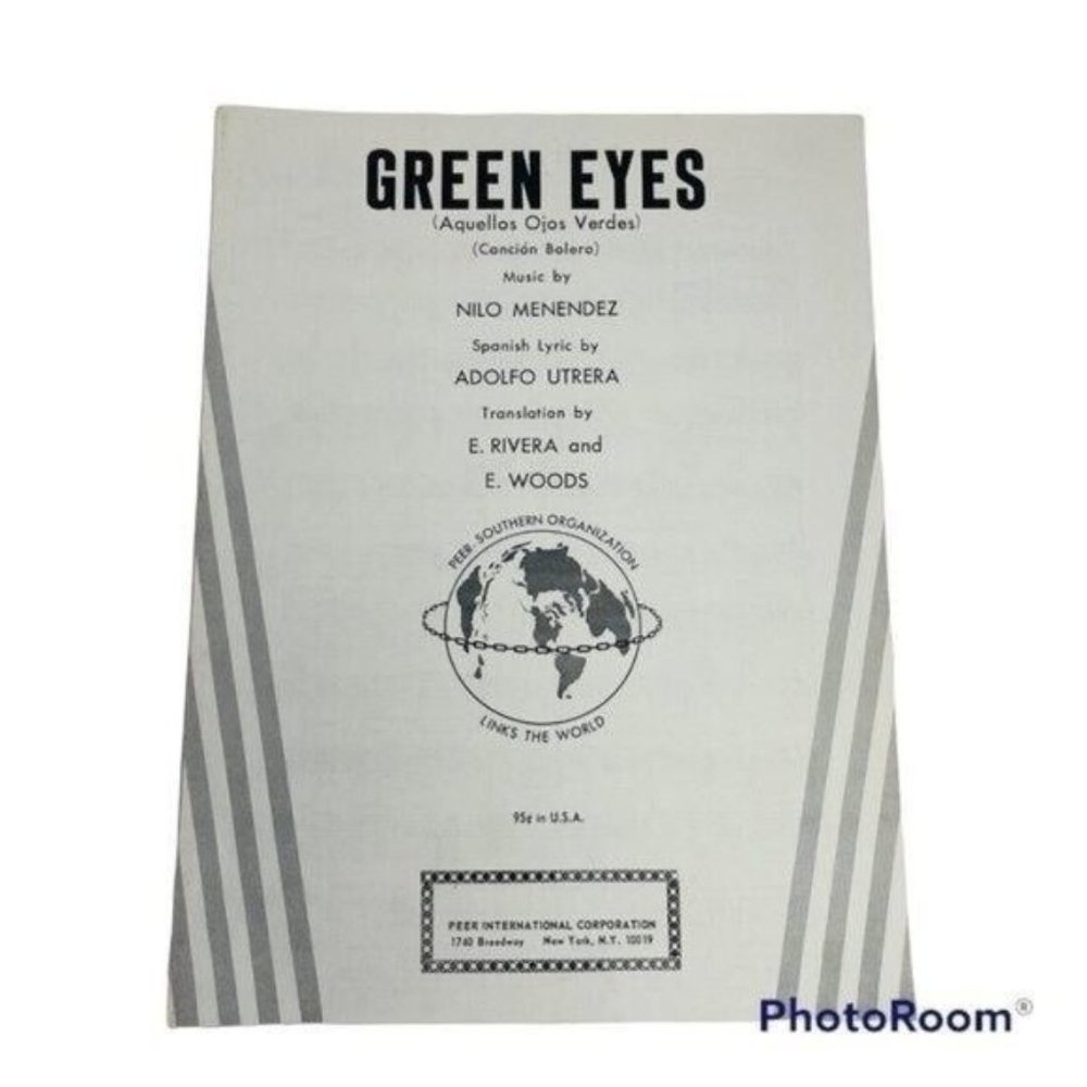 Vintage Sheet Music 1931 Green Eyes Nino Menendez Peer International For Piano